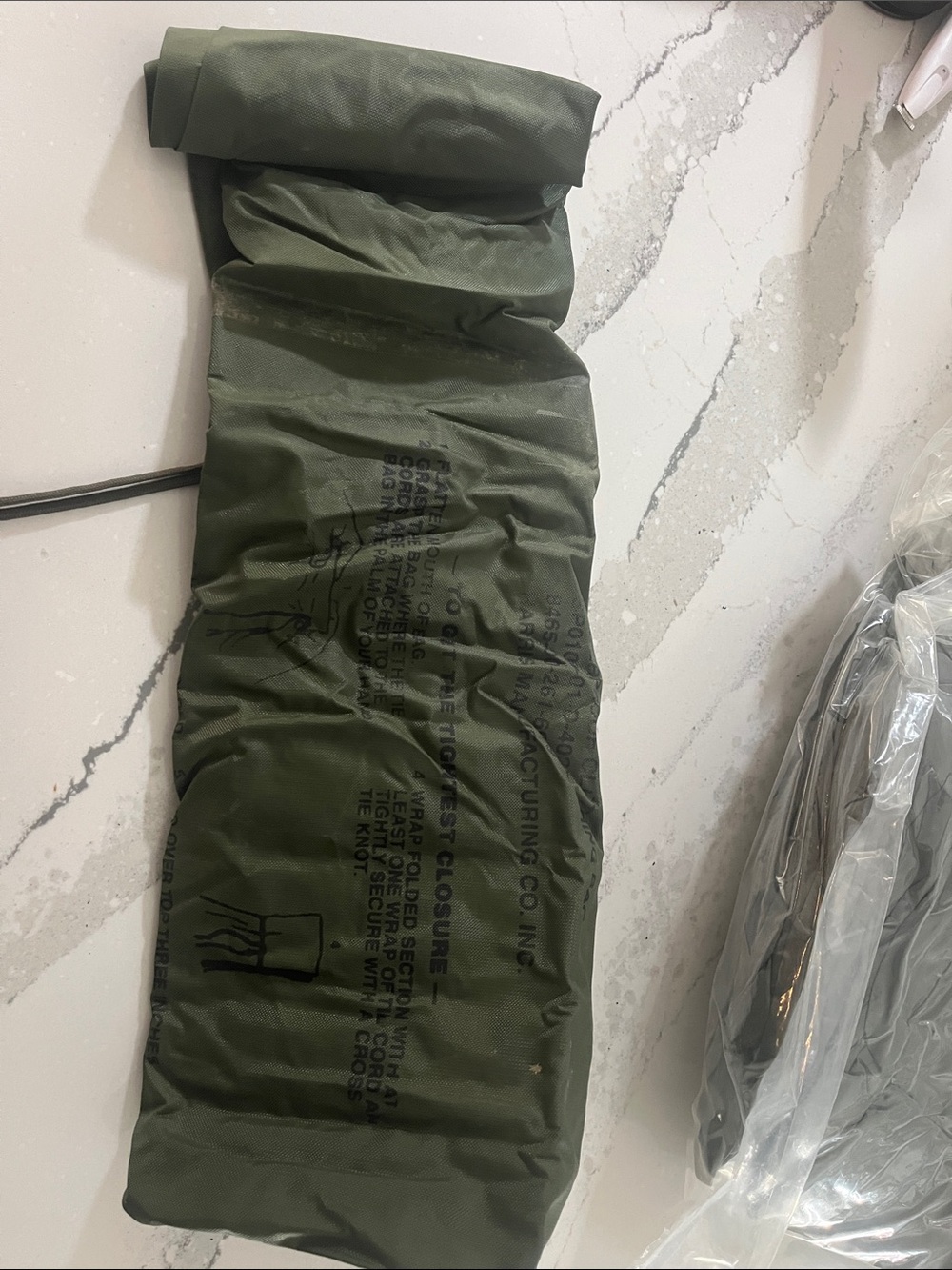 Olive Green Military-Style Nylon Roll Pouch water proof clothing bag